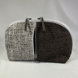 Toilettas luxe - donker bruin / zilver